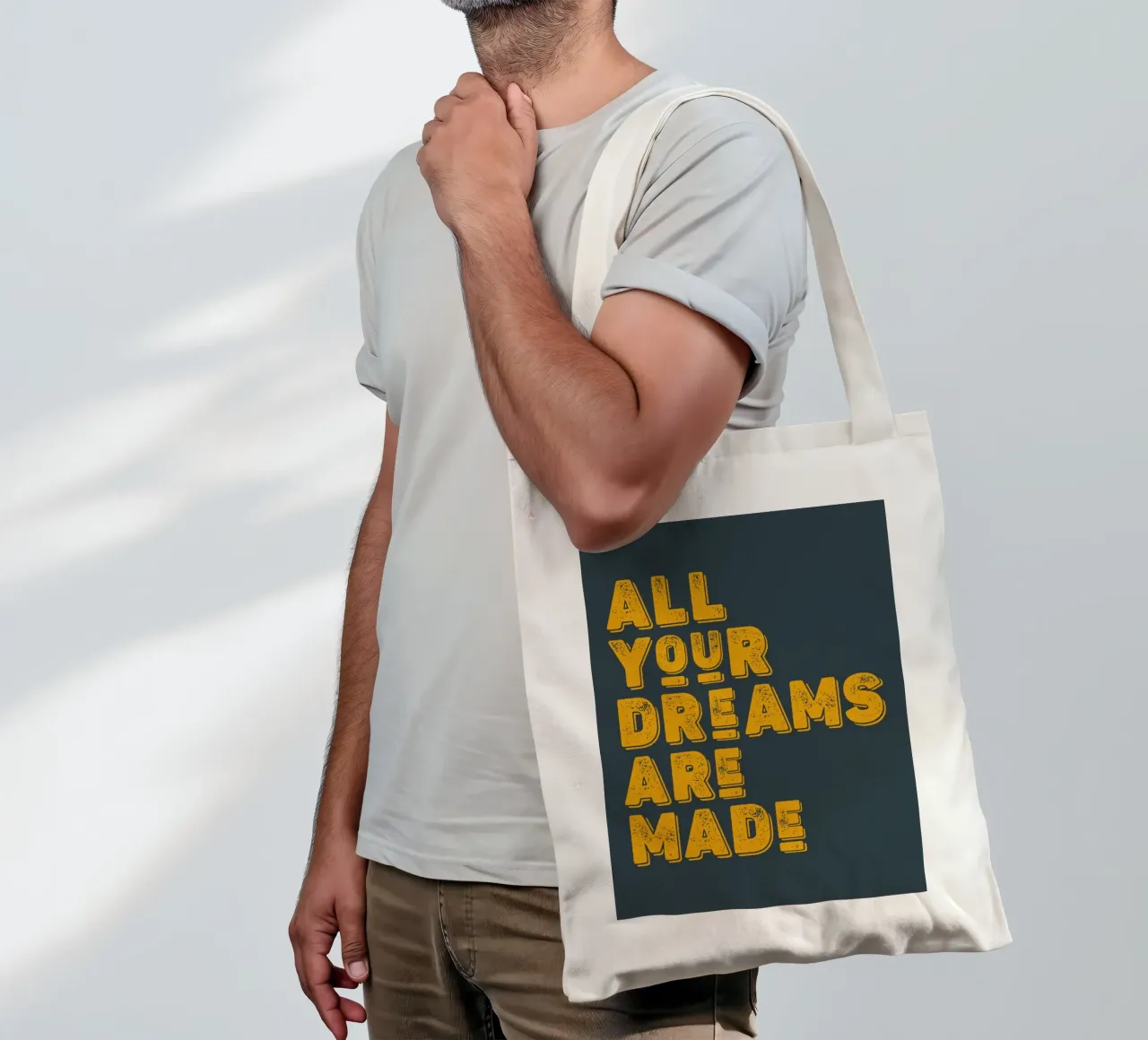 All your dreams are made tote bag by WORD & WONDER