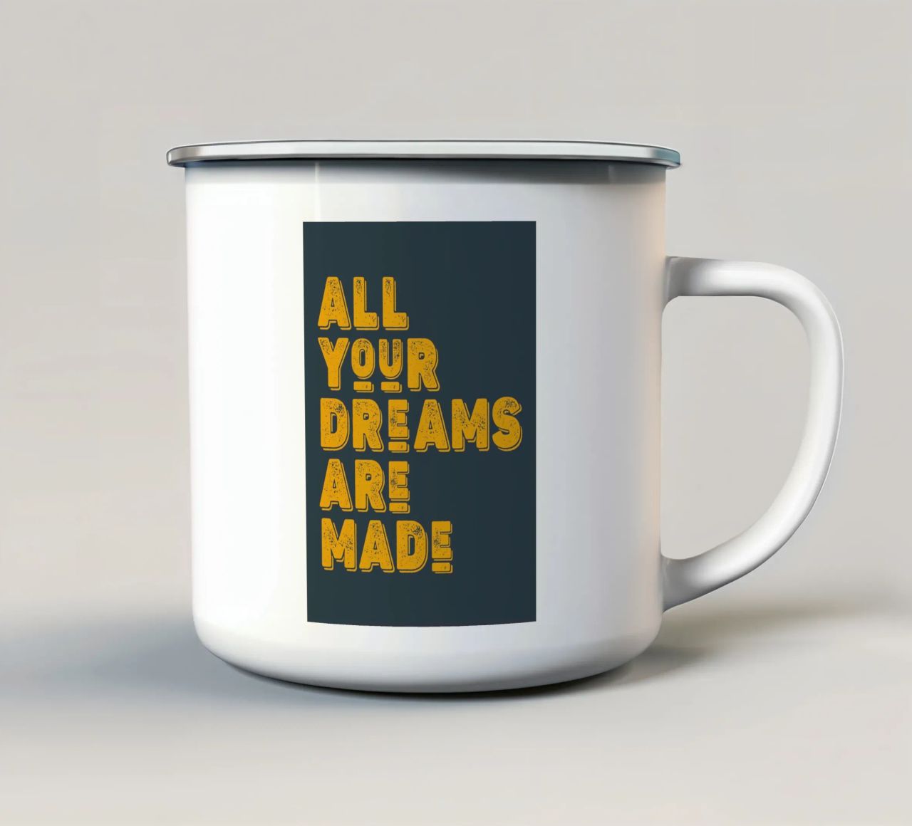All your dreams are made tazza in smalto da WORD & WONDER