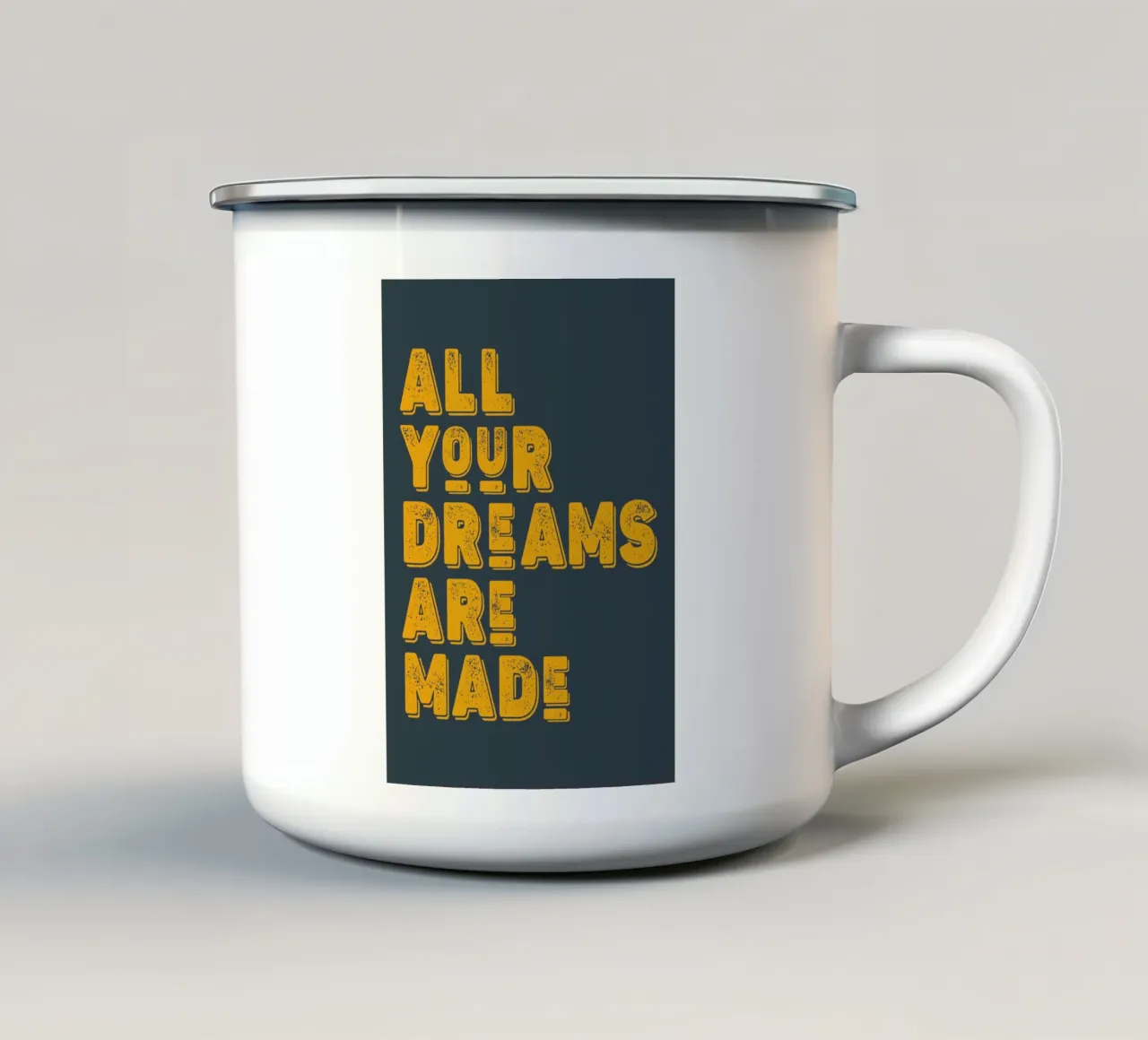 All your dreams are made taza de esmalte de WORD & WONDER