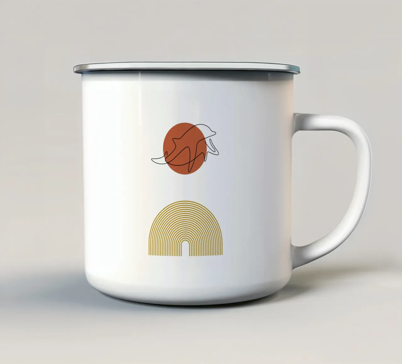 Delfino moderno e minimalista tazza in smalto da YSV MINIMALIST