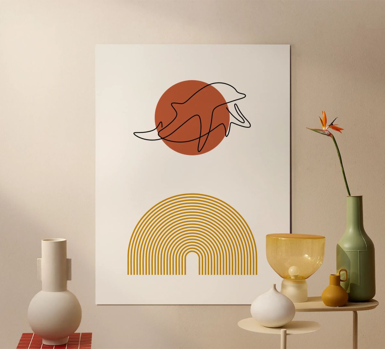 Modern minimalist dolphin Poster von YSV MINIMALIST