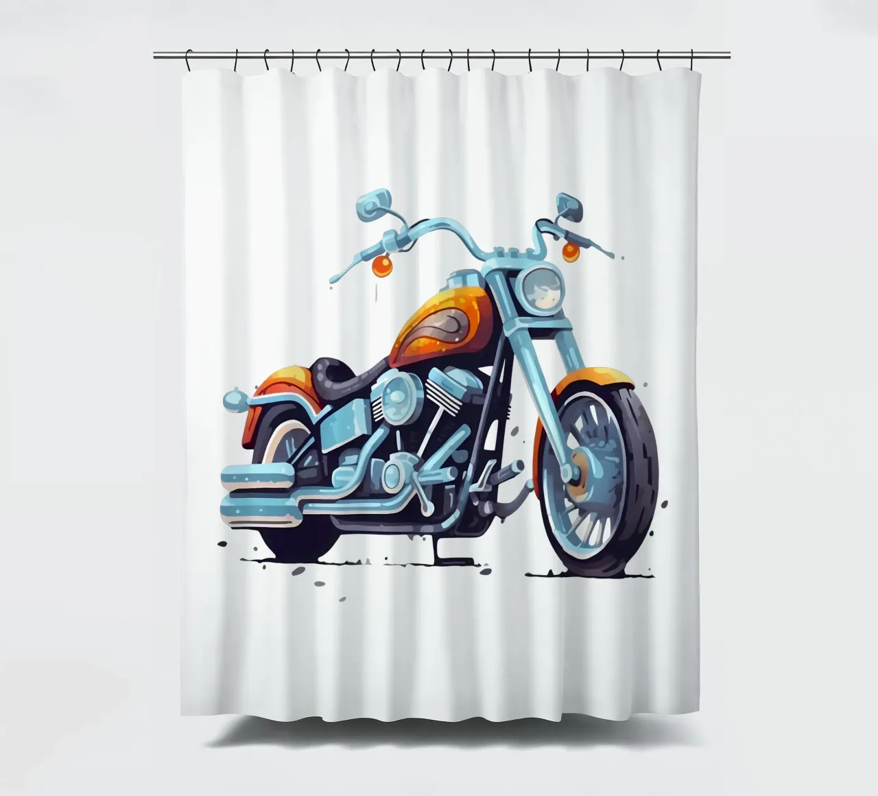 Motorcycle Tour Illustration Trending Now shower curtain by Urban Life