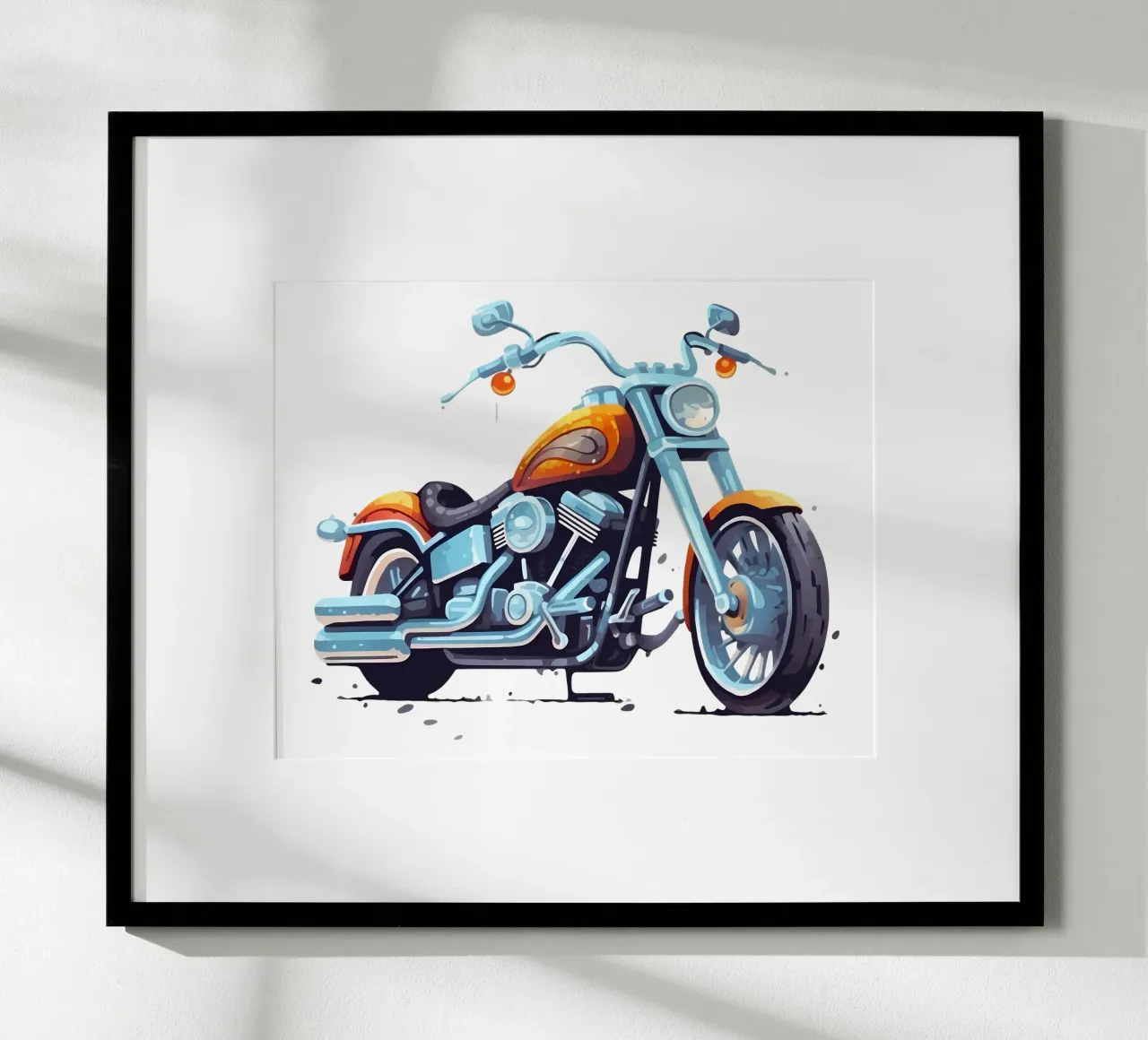 Ilustración de una excursión en moto poster con marco de plástico de Urban Life