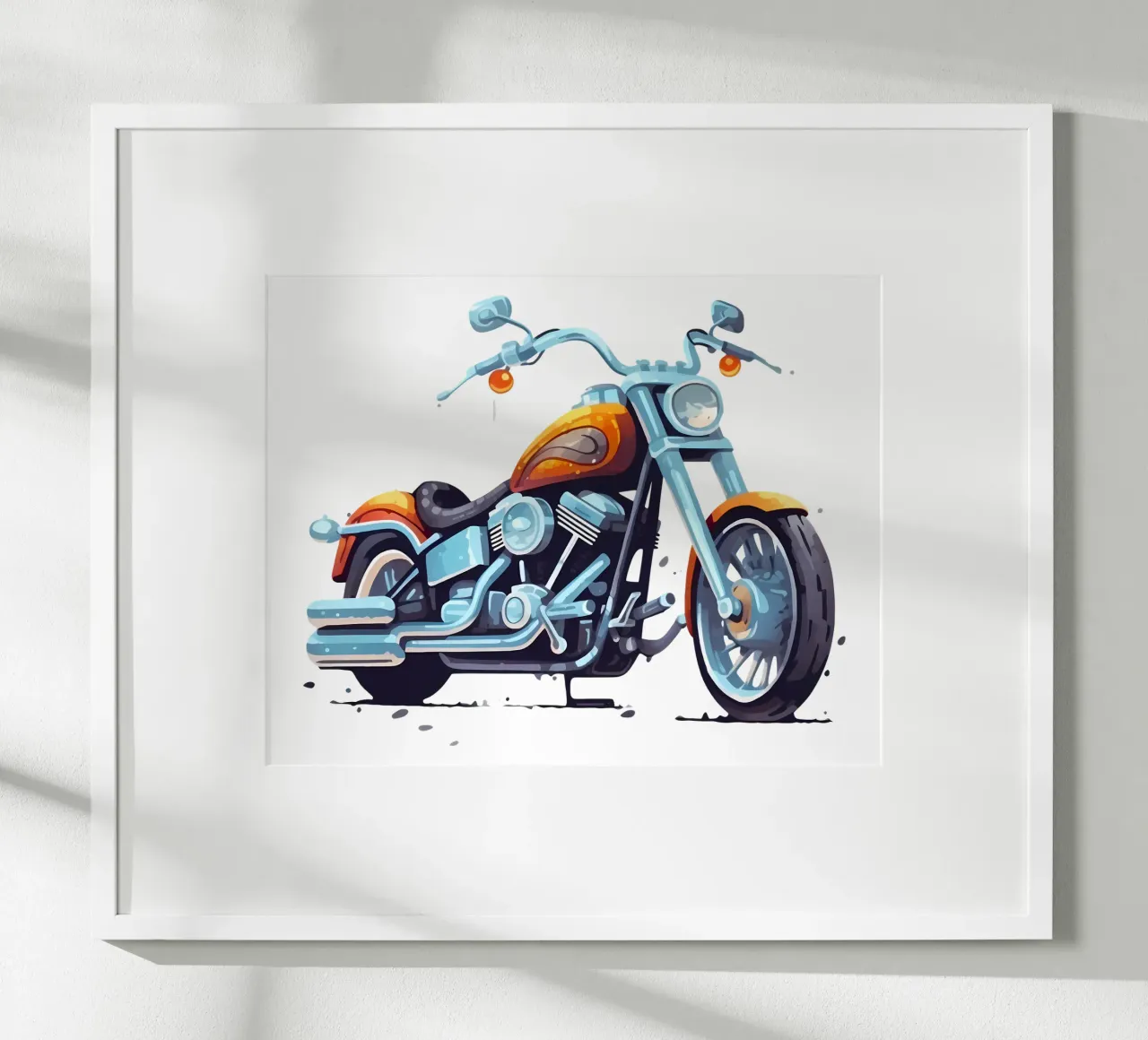 Ilustración de una excursión en moto poster con marco de plástico de Urban Life