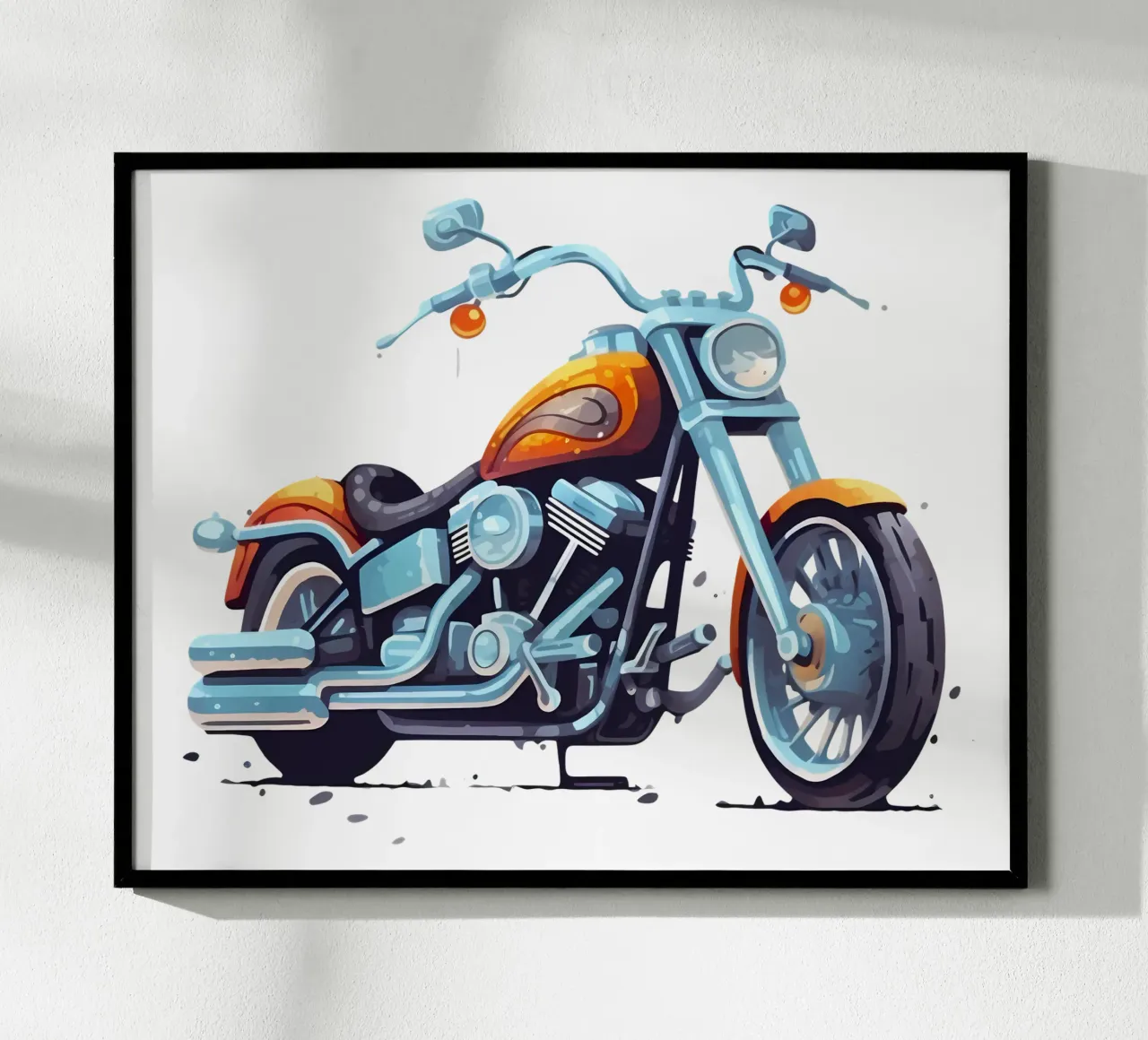 Ilustración de una excursión en moto poster con marco de plástico de Urban Life