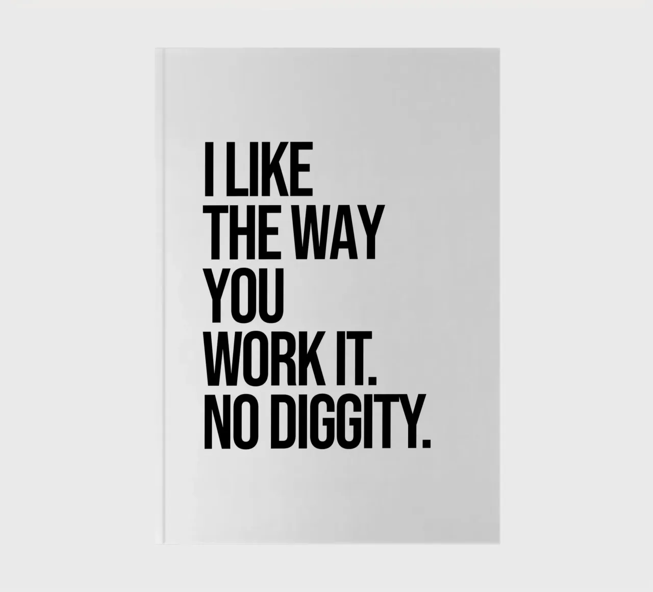 I like the way you work it, no diggity quote notebook by Paigaam Studio