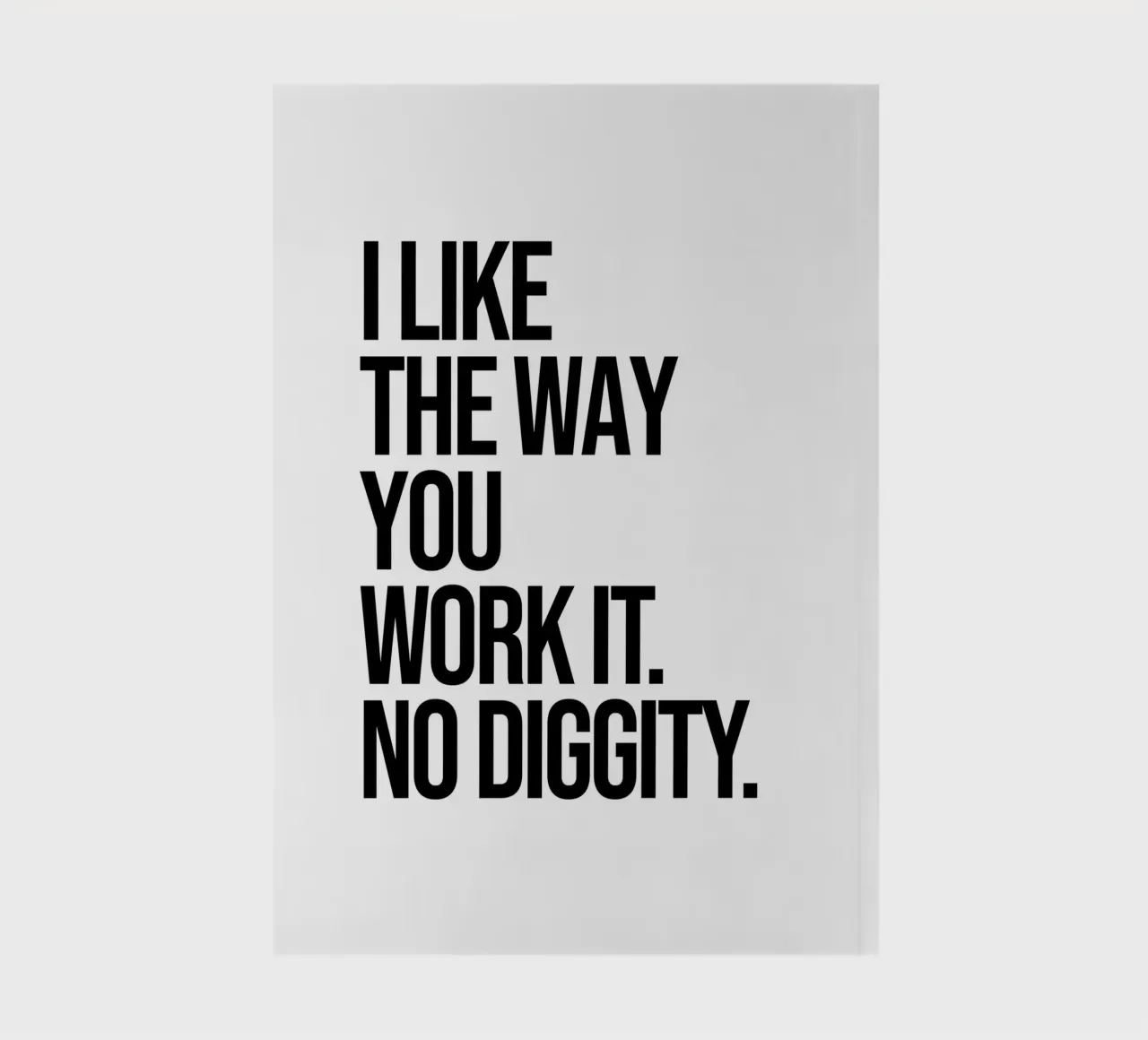 I like the way you work it, no diggity quote notebook by Paigaam Studio