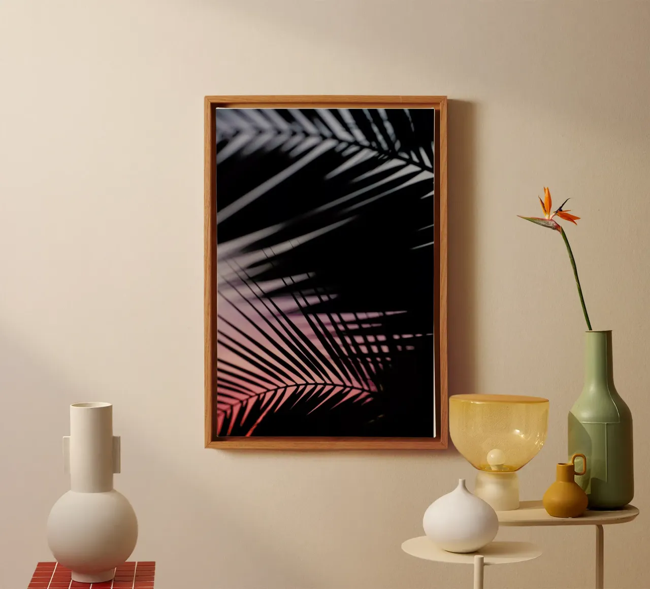 Palms 3 tela con Cornice a cassetta da Catherine McDonald
