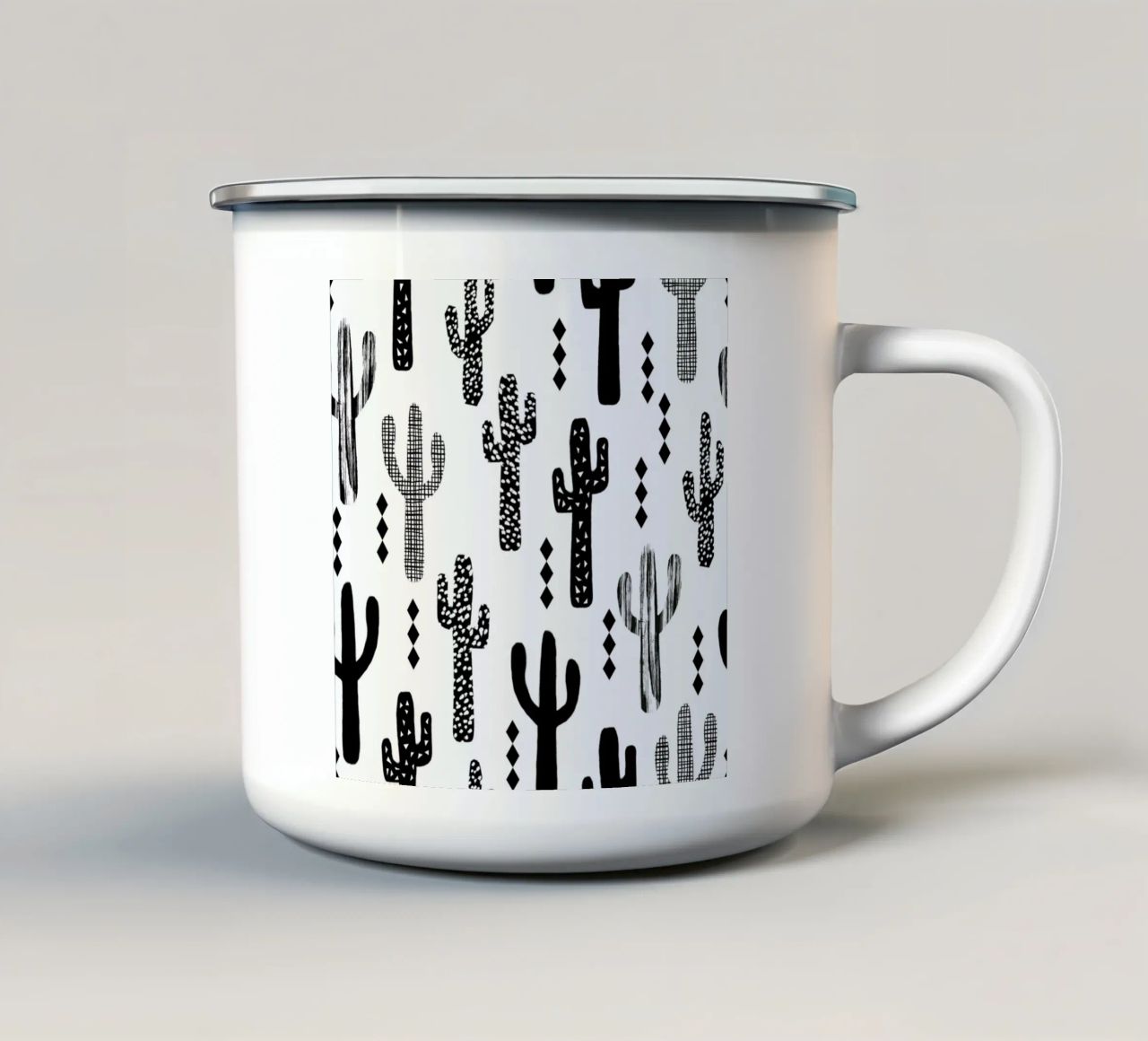 Cactus Black tazza in smalto da Charlotte Winter