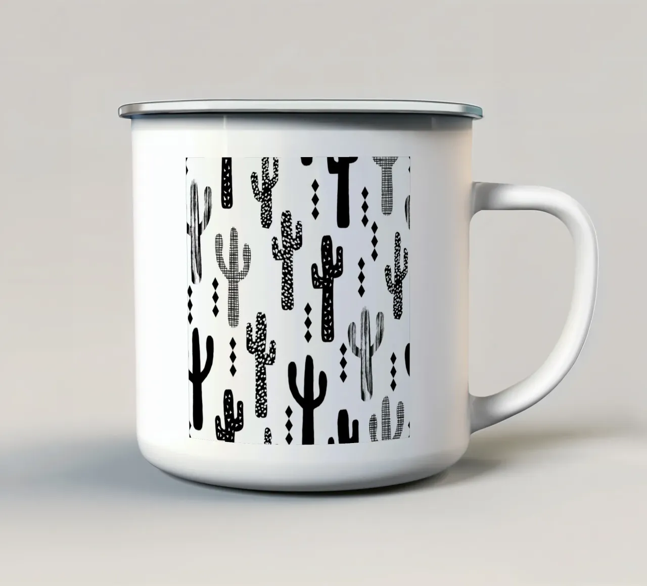 Cactus Black tazza in smalto da Charlotte Winter
