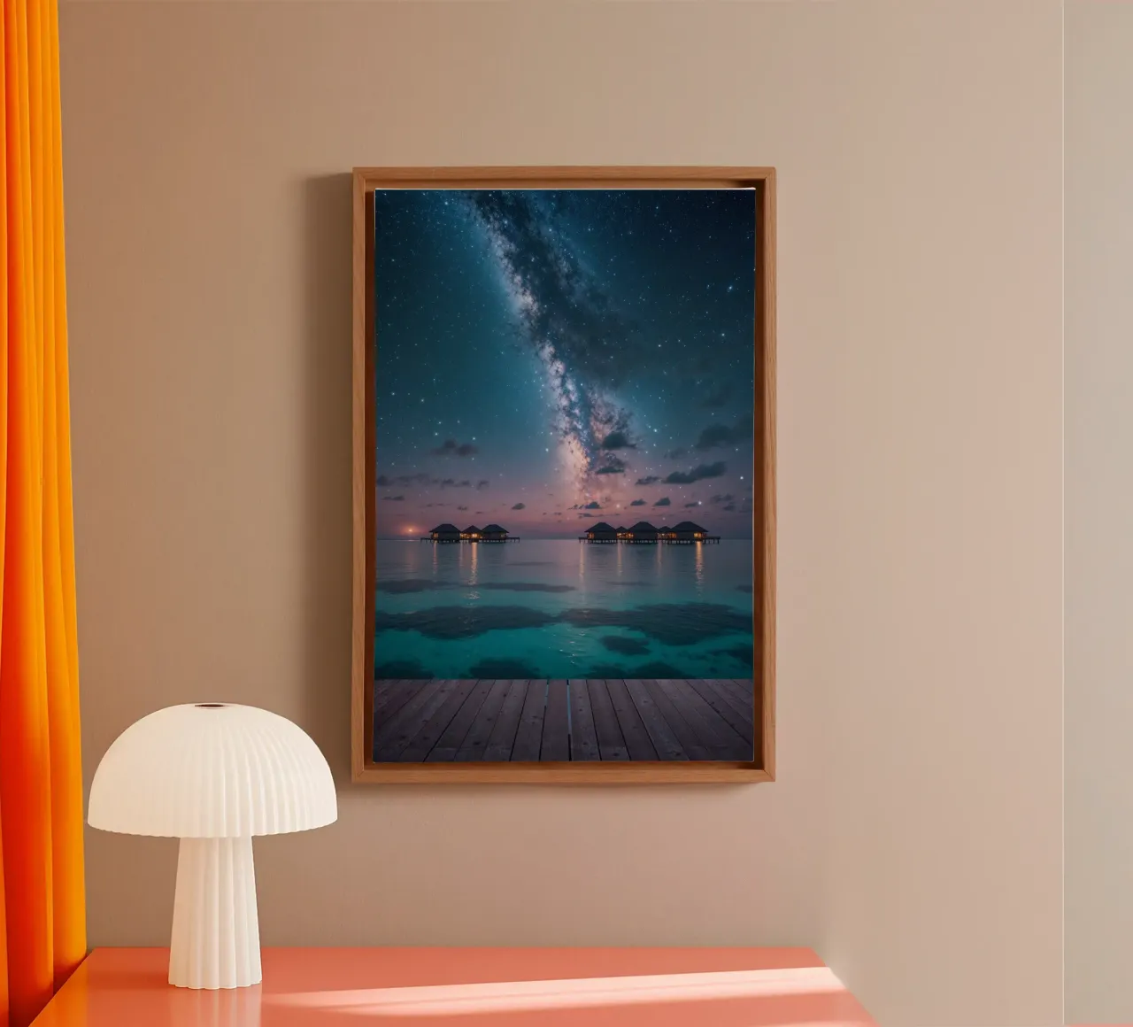 Milky Way Reflections in Serenity tela con Cornice a cassetta da AlbertKlee