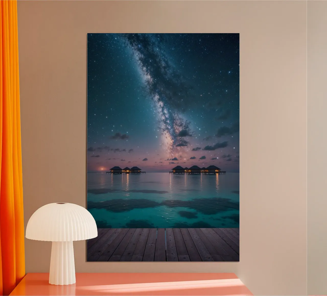 Milky Way Reflections in Serenity poster con telaio in plastica da AlbertKlee