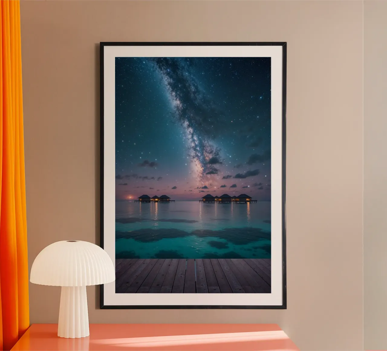 Milky Way Reflections in Serenity poster con telaio in plastica da AlbertKlee