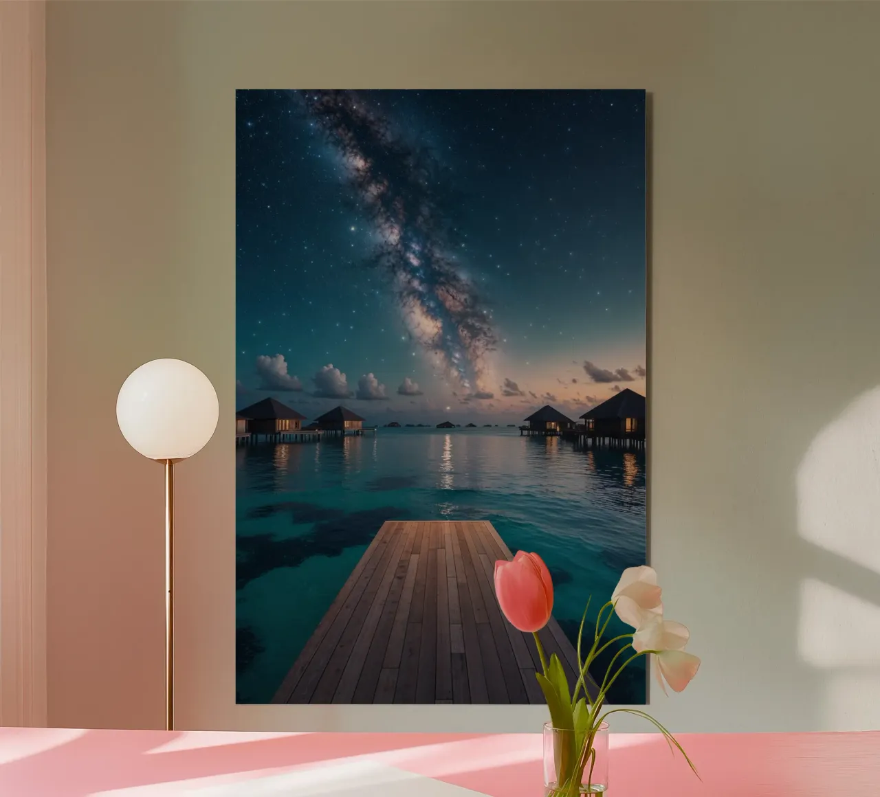 Starlit Dreams Over Crystal Waters alluminio dibond da AlbertKlee