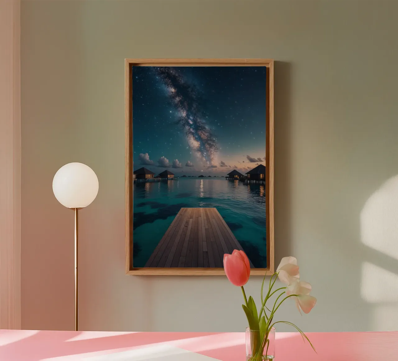 Starlit Dreams Over Crystal Waters tela con Cornice a cassetta da AlbertKlee