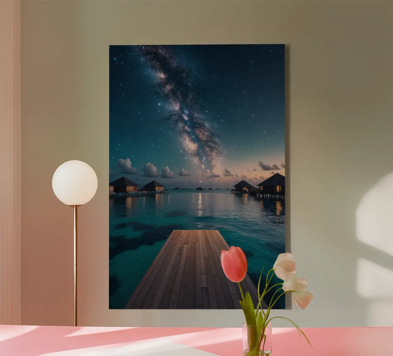 Starlit Dreams Over Crystal Waters tela con Cornice a cassetta da AlbertKlee