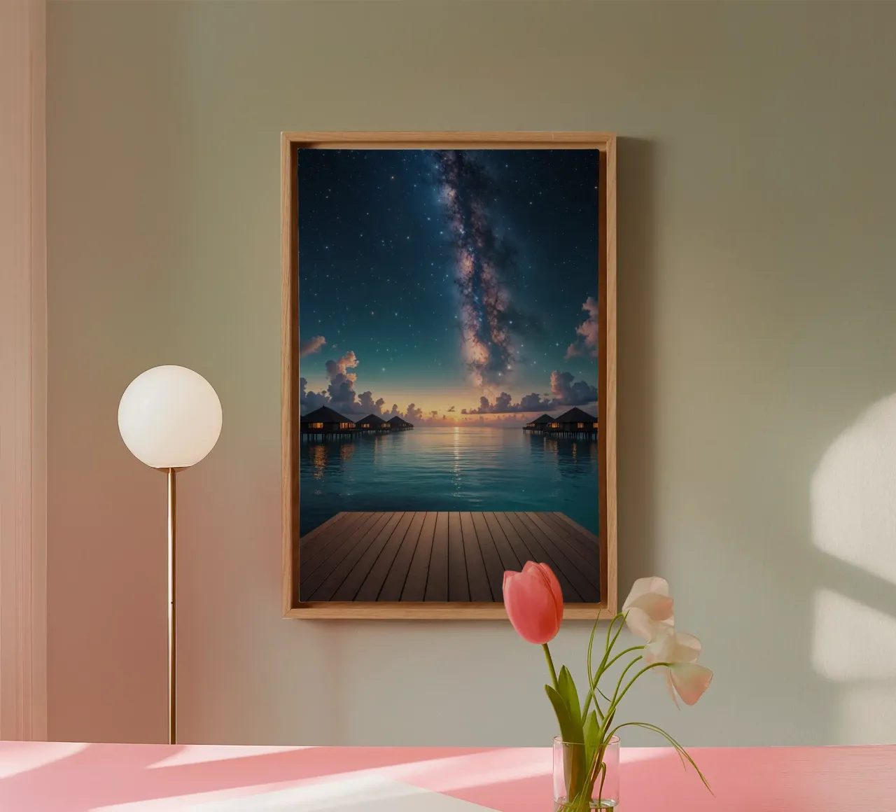 Galaxy Path Over the Ocean tela con Cornice a cassetta da AlbertKlee