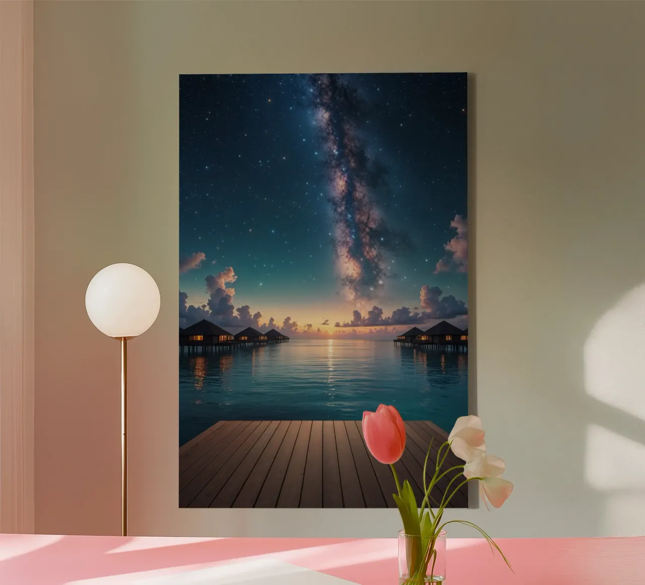 Galaxy Path Over the Ocean tela con Cornice a cassetta da AlbertKlee