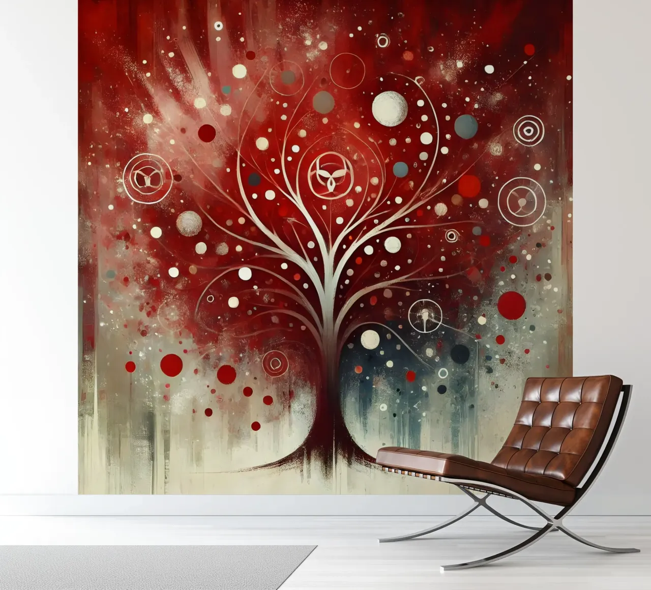 Boom rood fotobehang van spiritual