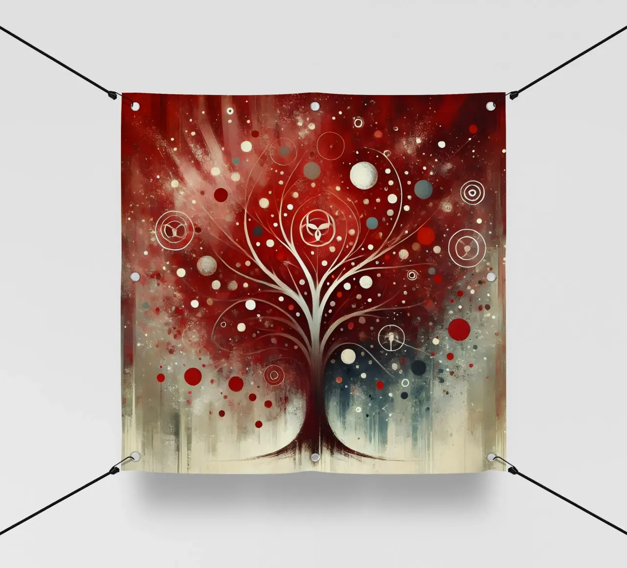Albero rosso telo in pvc da spiritual