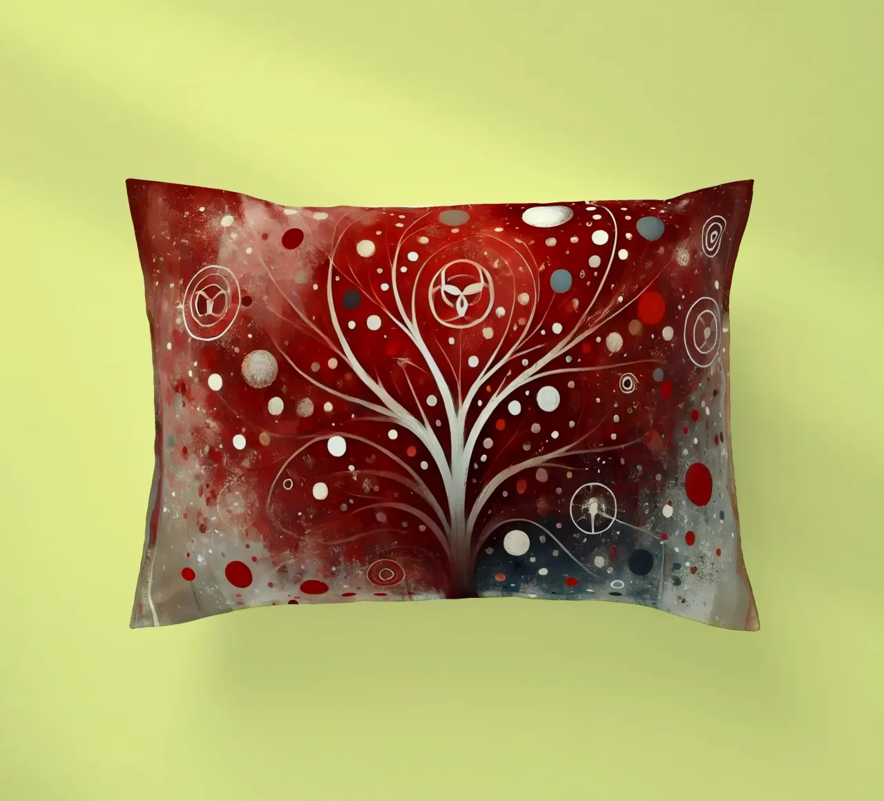 Albero rosso cuscino da spiritual