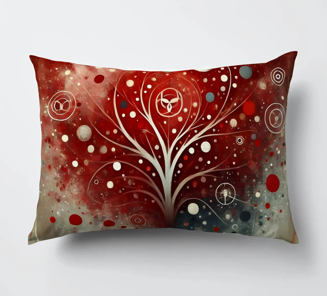 Albero rosso cuscino da spiritual