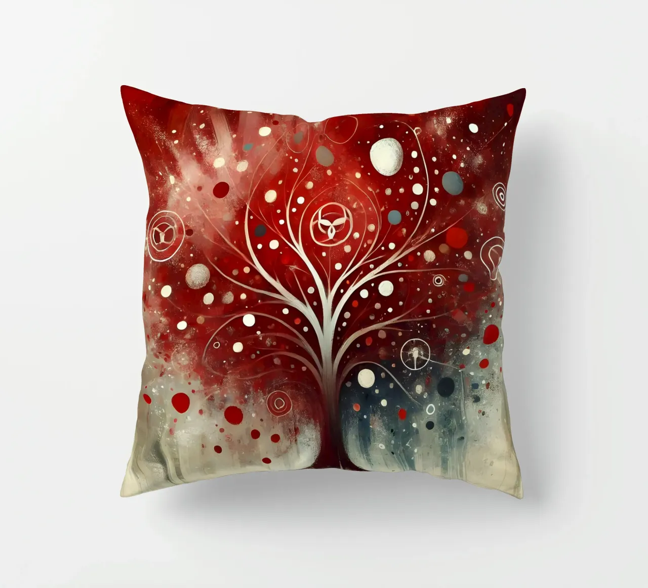 Albero rosso cuscino da spiritual