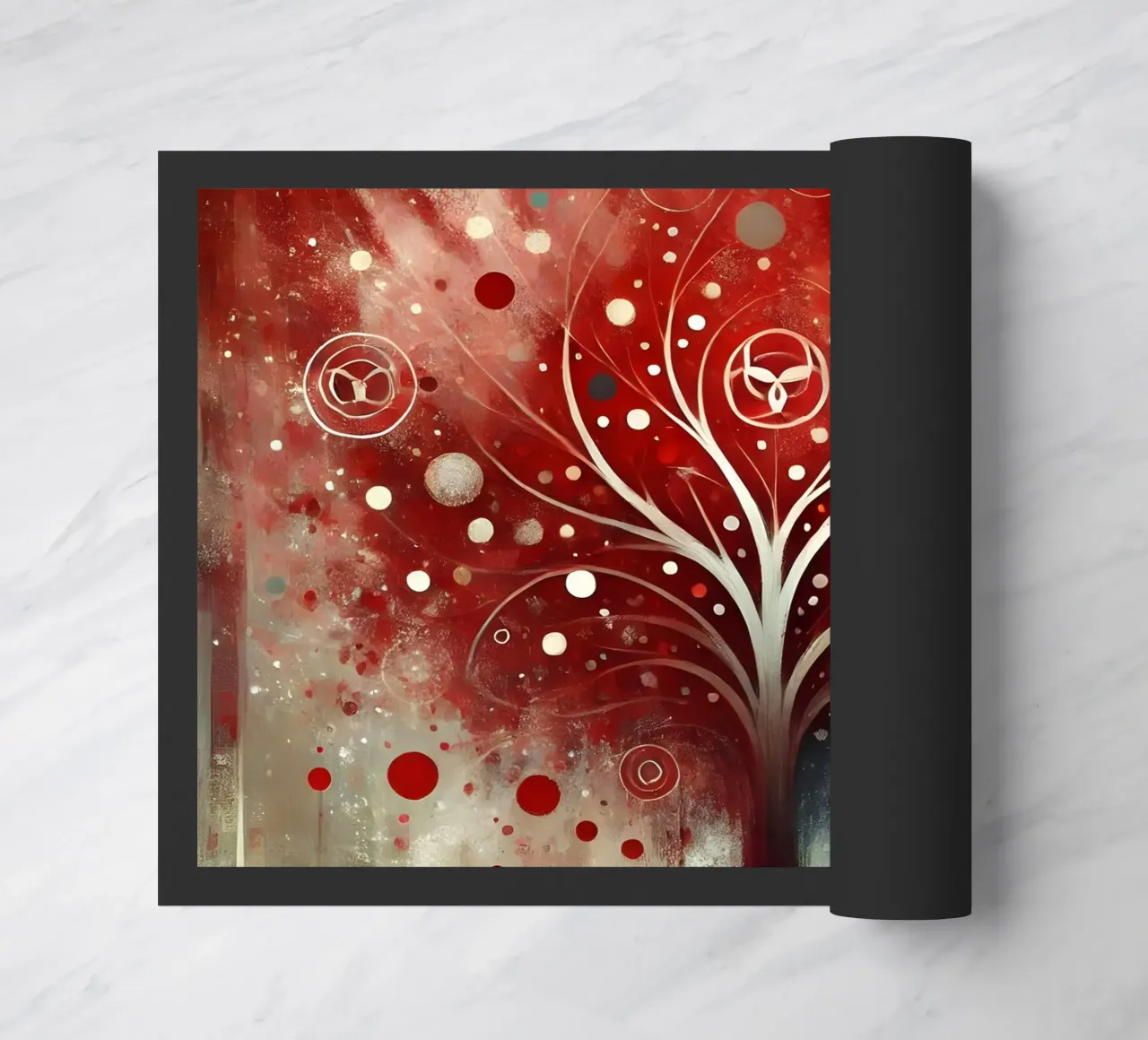 Tree red doormat by spiritual