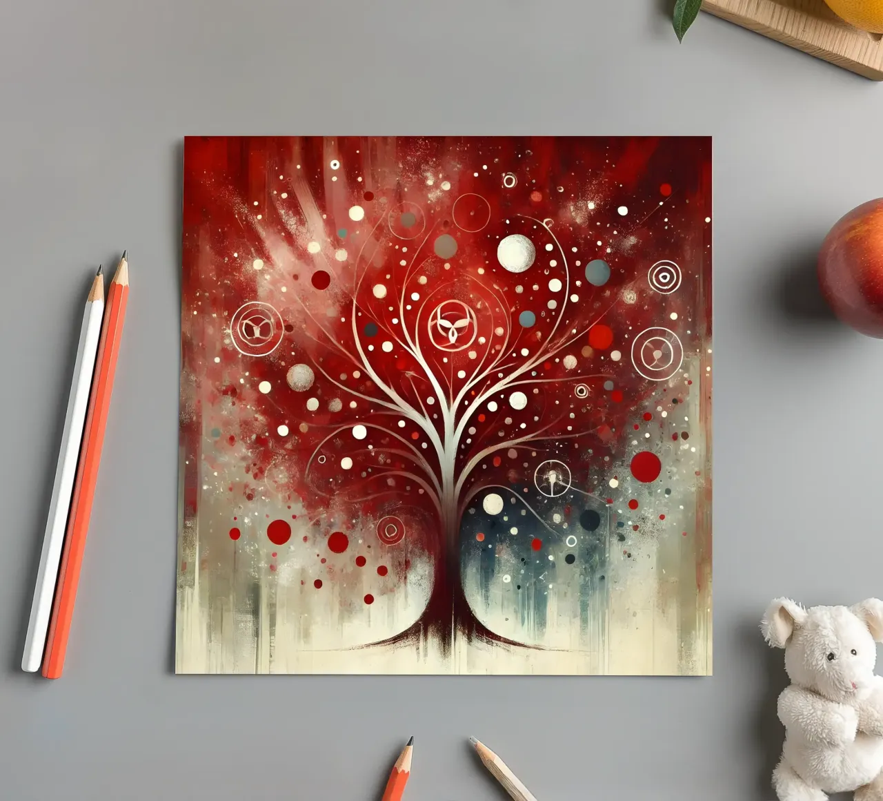 Boom rood stickervel van spiritual