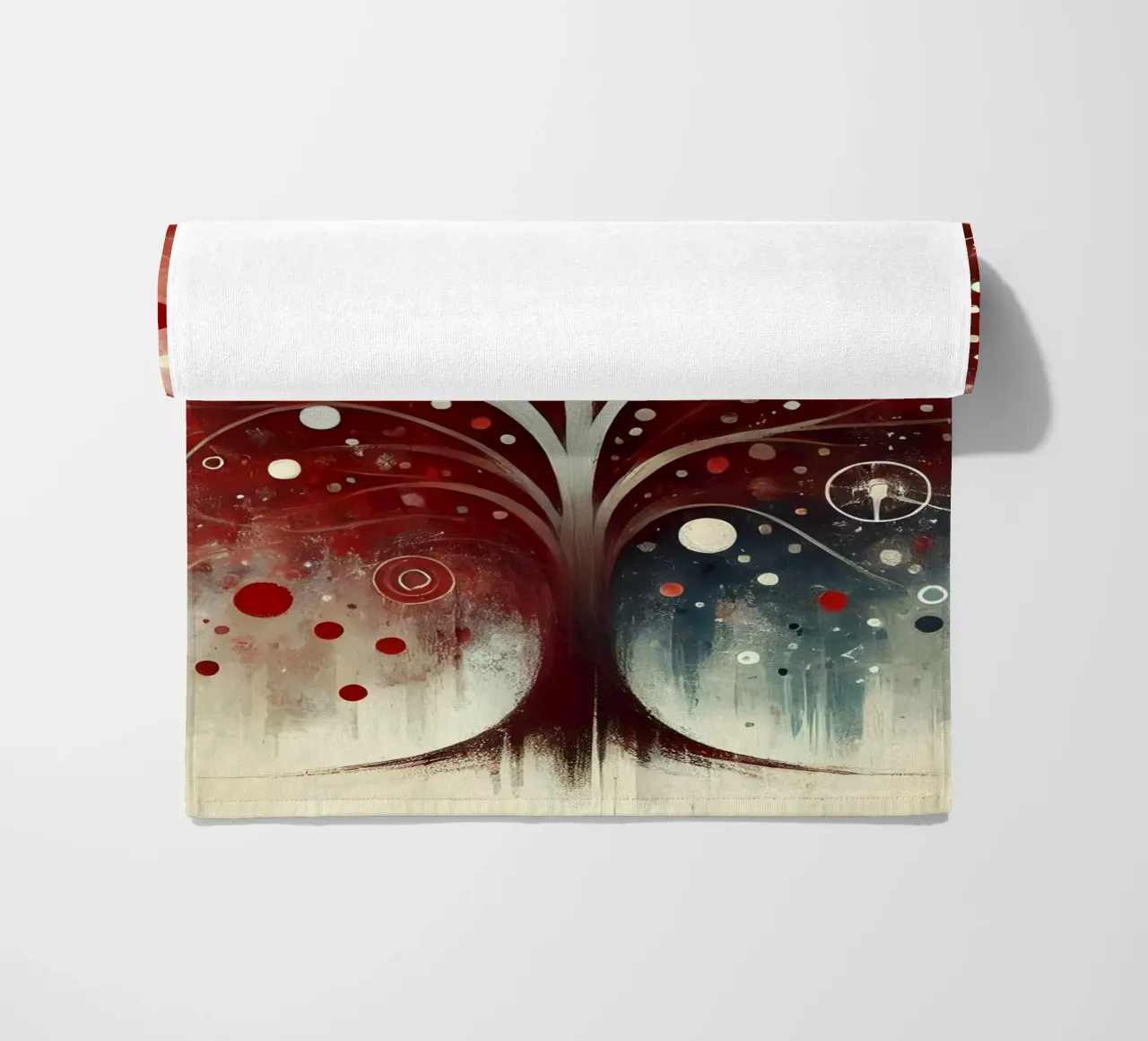 Tree red beach towel by spiritual