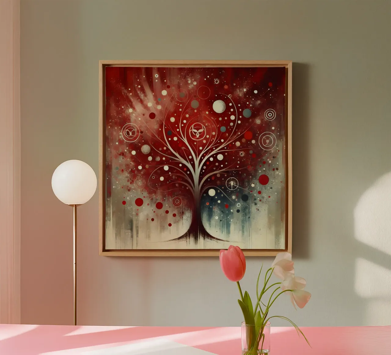 Tree red canvas by spiritual