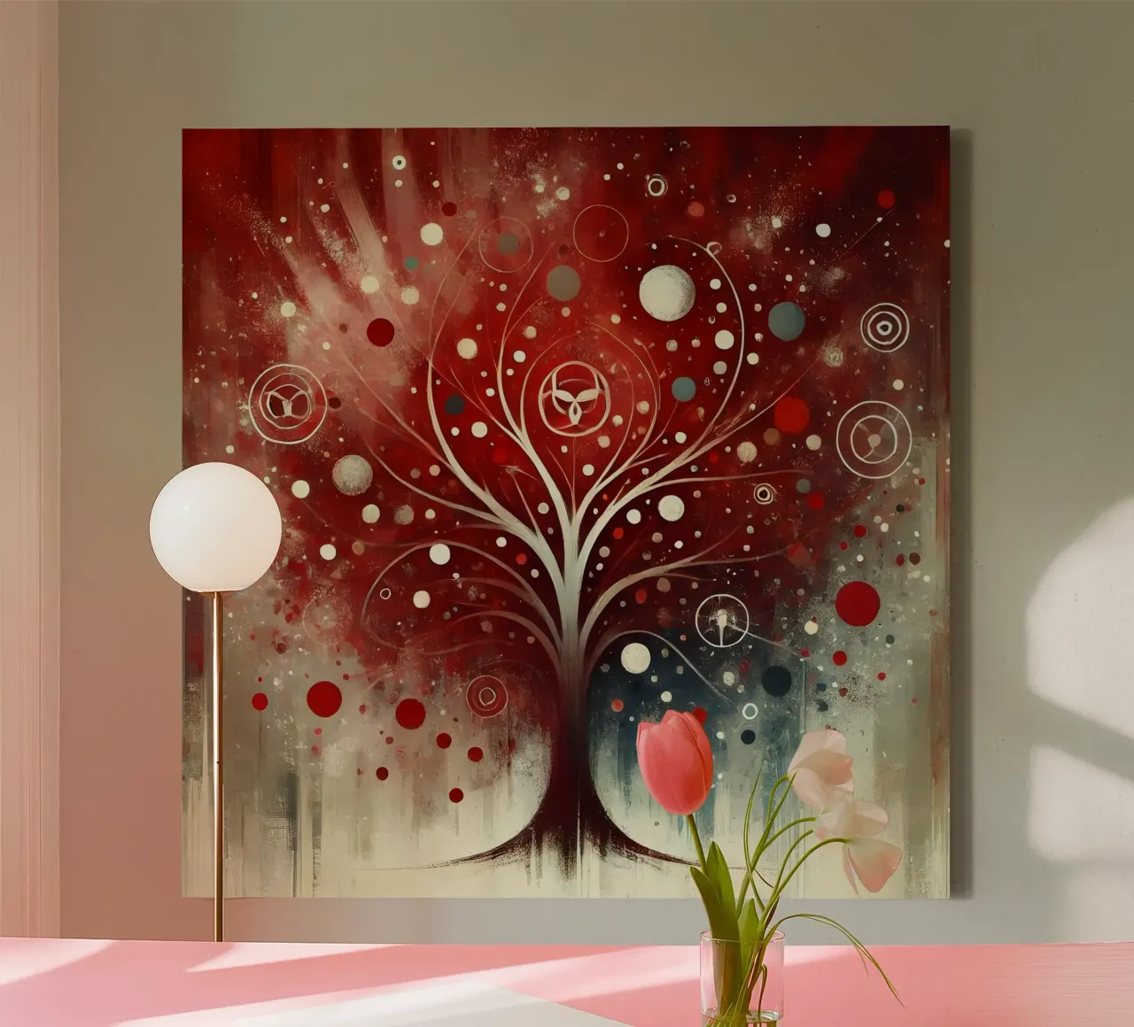 Tree red canvas by spiritual