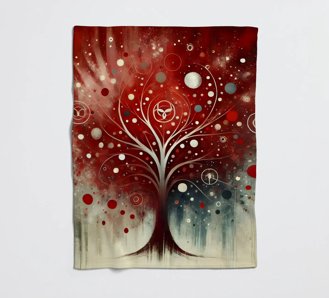 Arbre rouge plaid polaire de spiritual
