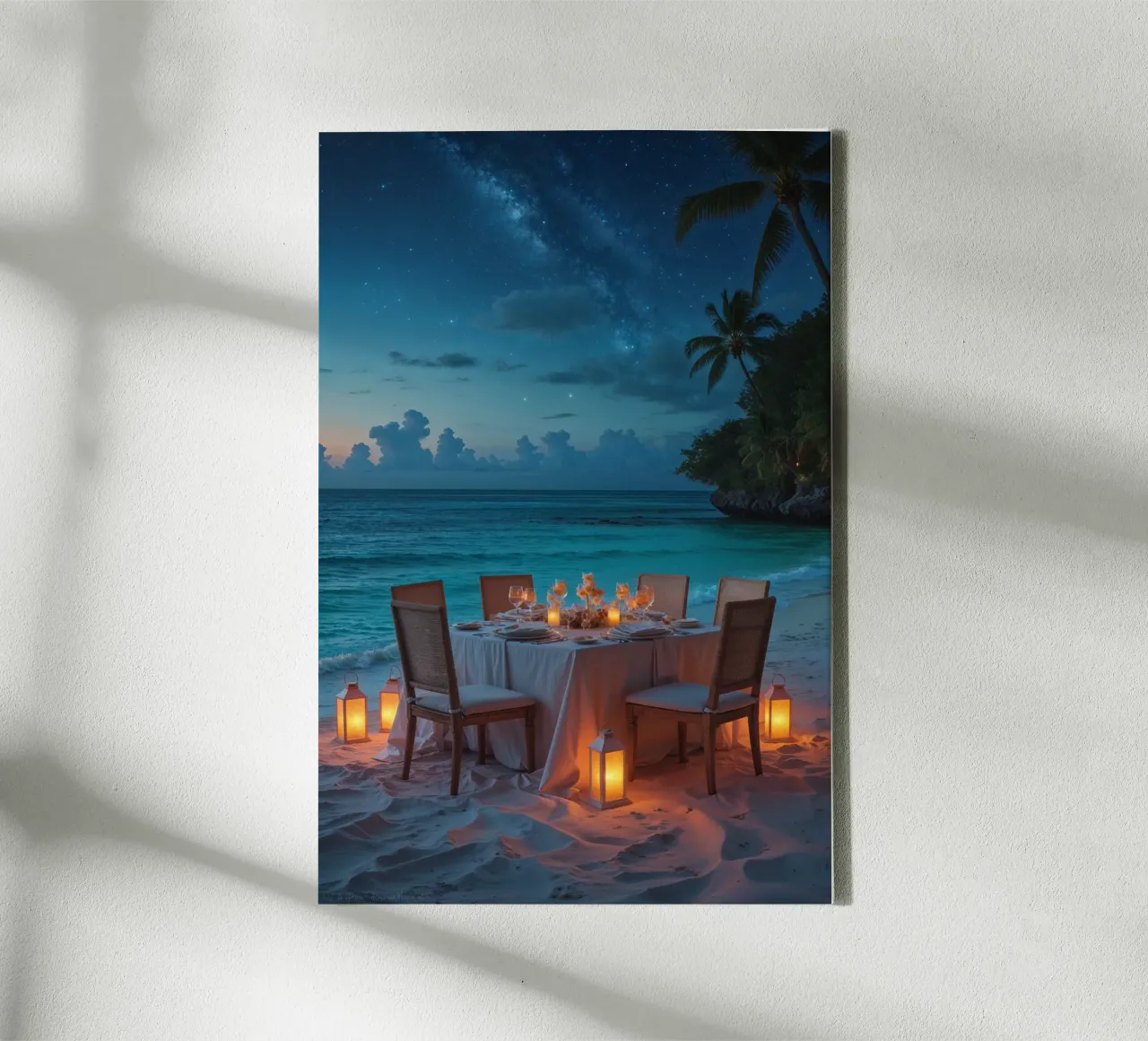 Romantic Dinner Alongside the Milky Way tela con Cornice a cassetta da AlbertKlee