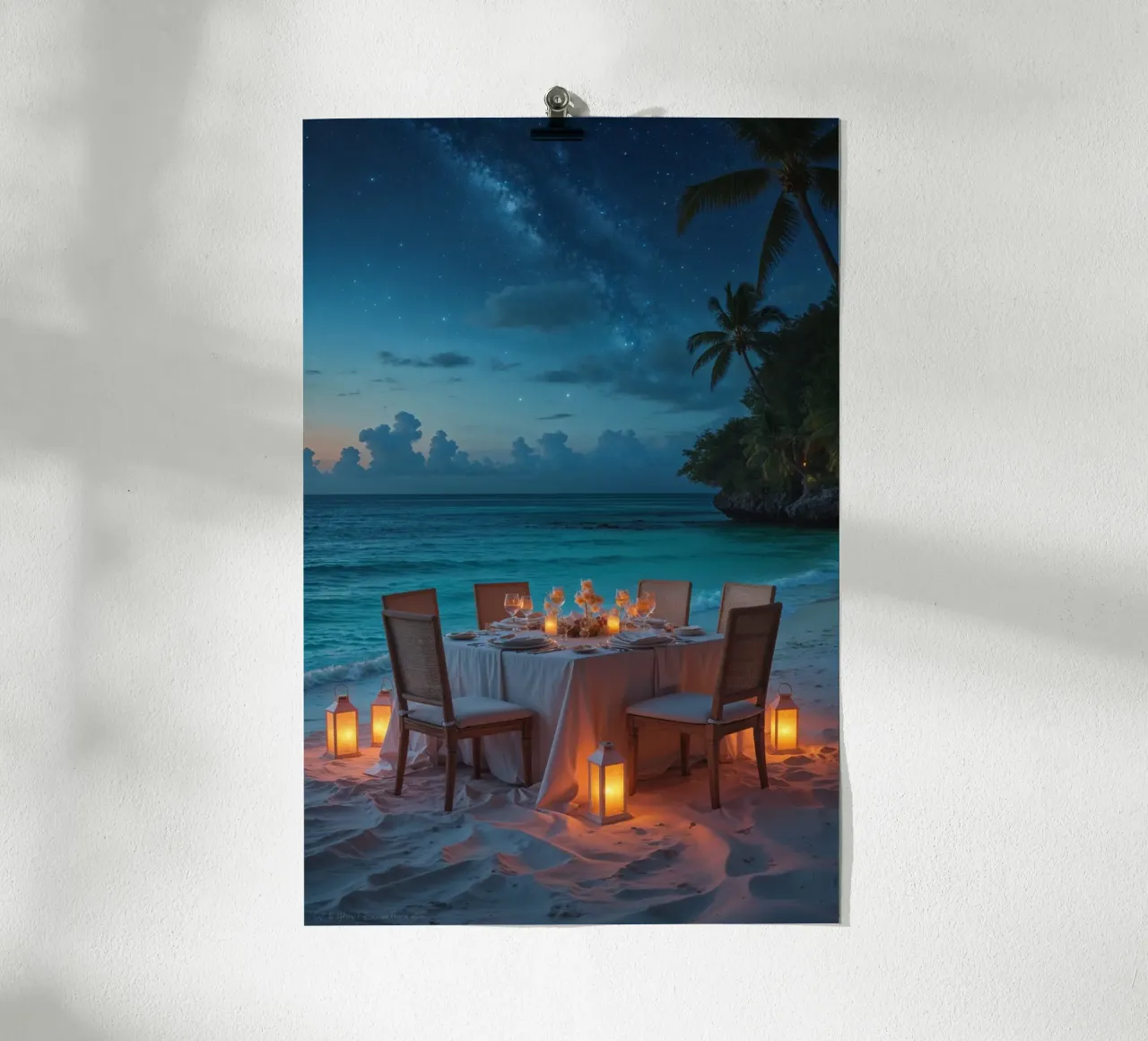 Romantic Dinner Alongside the Milky Way poster da AlbertKlee