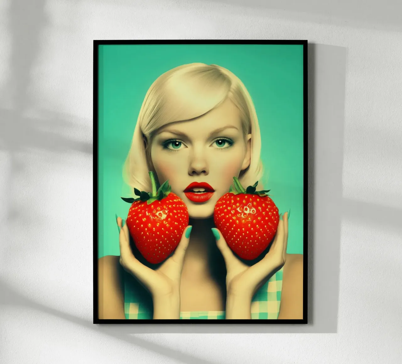 Ragazza bionda alla fragola - Poster cucina retrò poster da Autofocus
