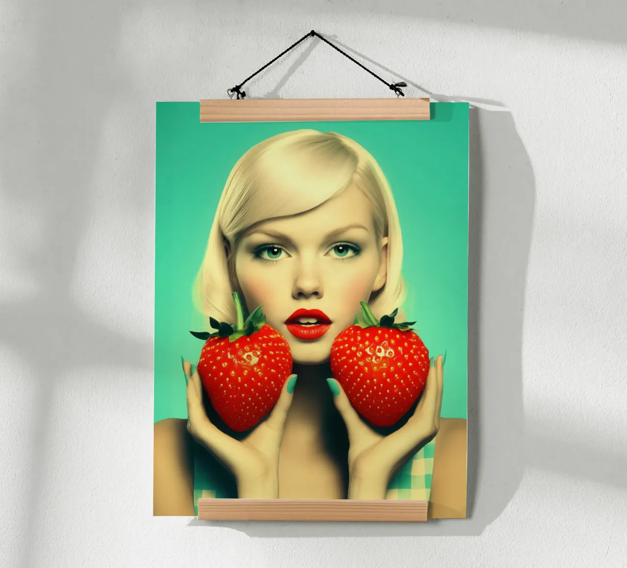 Ragazza bionda alla fragola - Poster cucina retrò poster da Autofocus