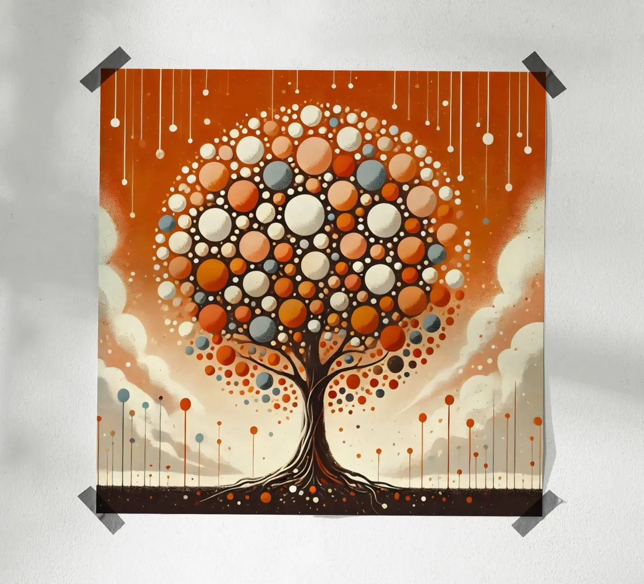Arancia Baum poster con telaio in legno da spiritual