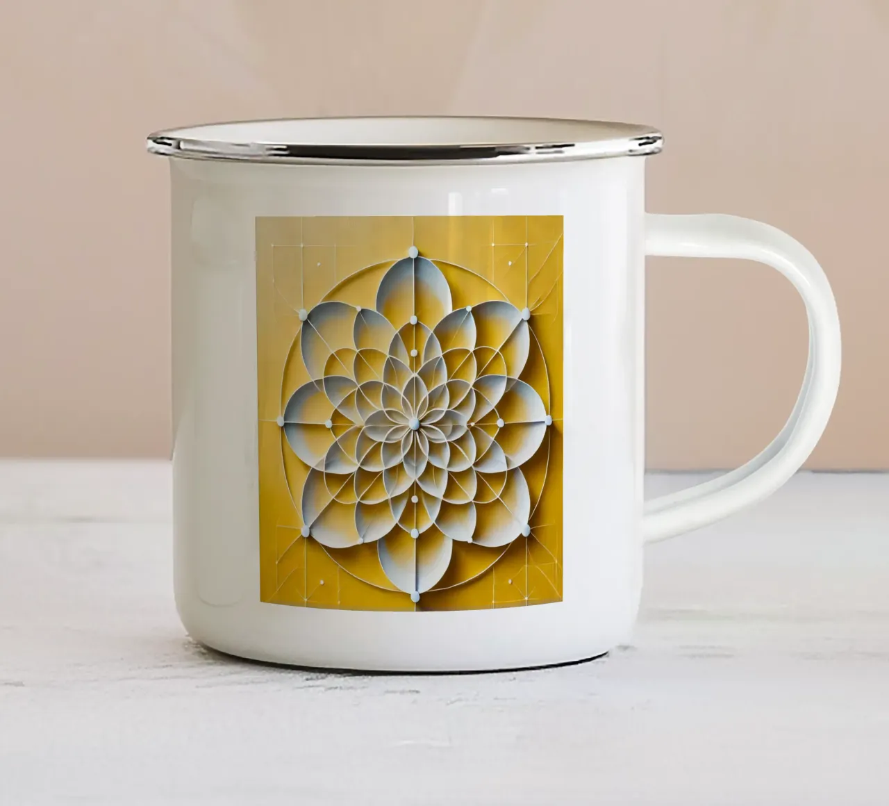 Fiore giallo tazza in smalto da spiritual