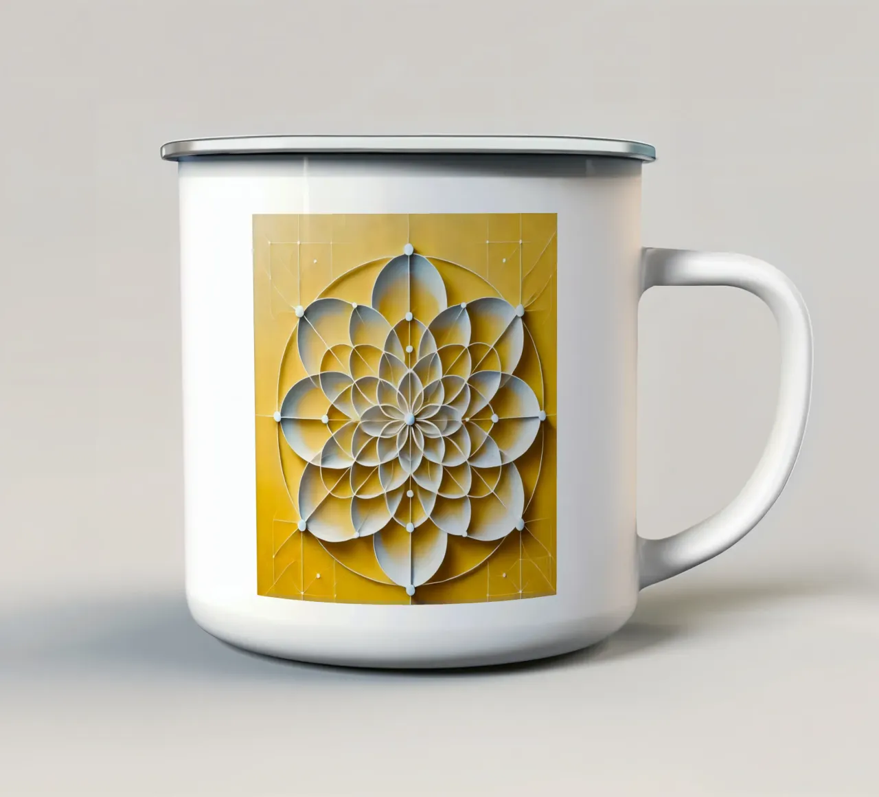 Fiore giallo tazza in smalto da spiritual