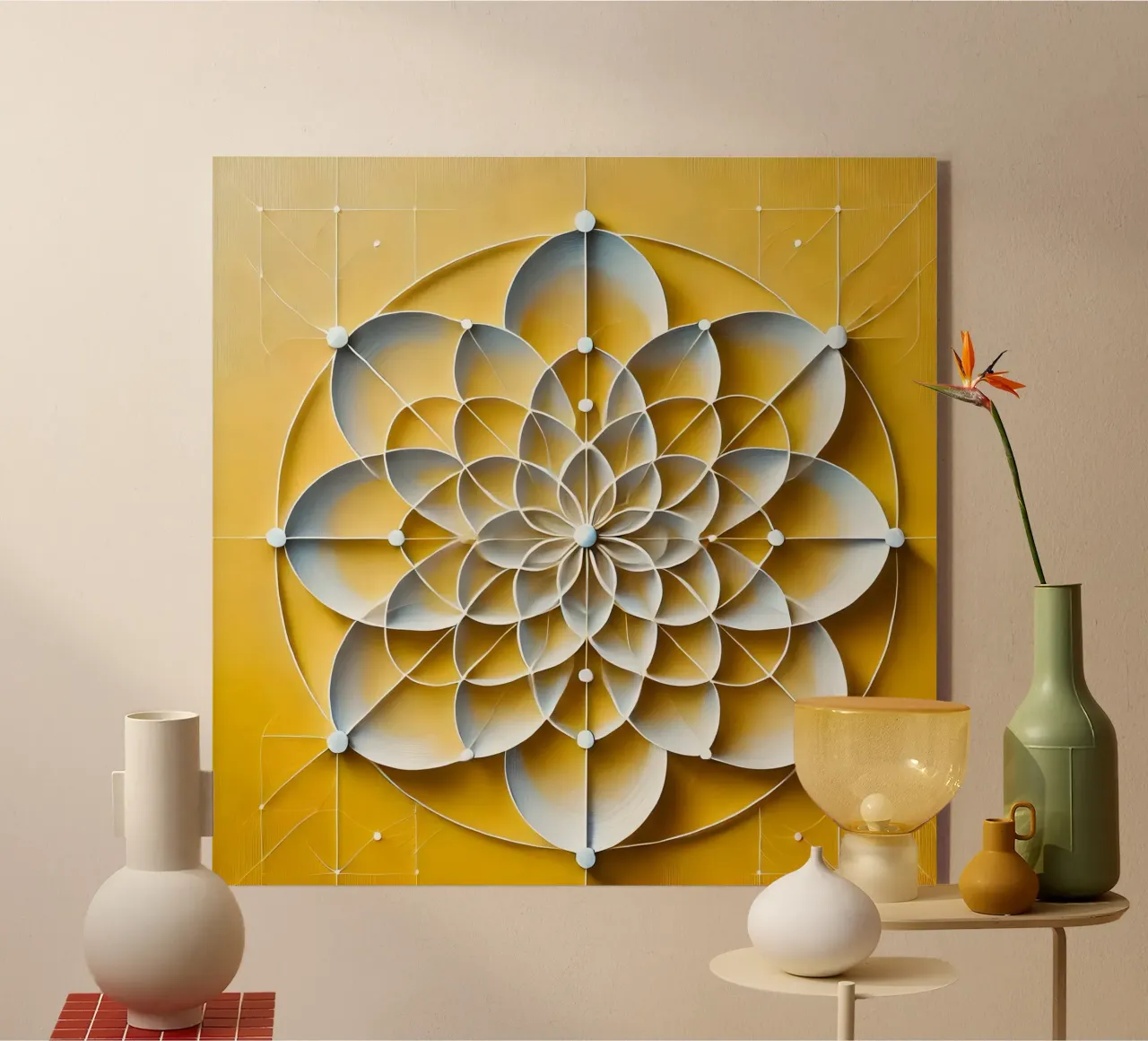 Fiore giallo plexiglass da spiritual