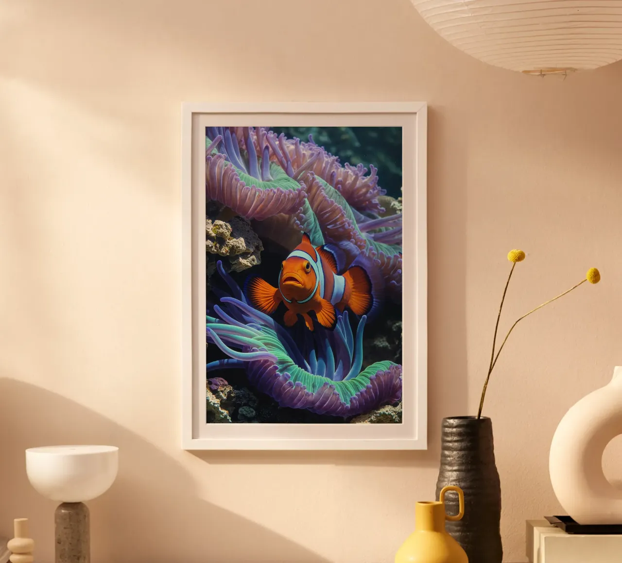 A Clownfish Among Flowing Anemone Tentacles carta hahnemühle da AlbertKlee