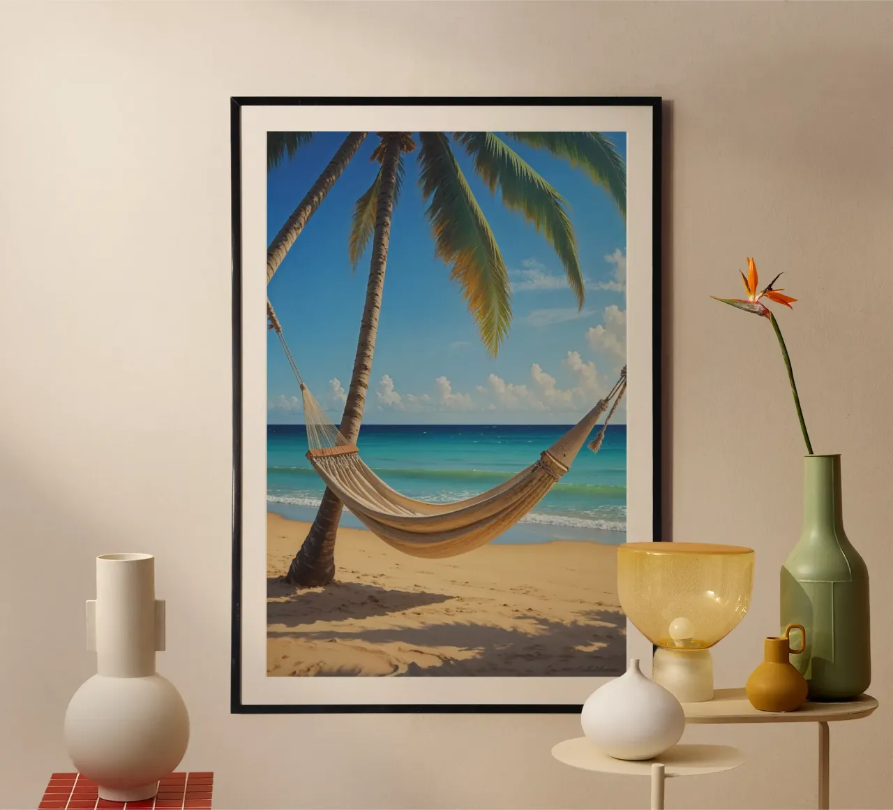 Relaxing Hammock by the Beach poster da AlbertKlee