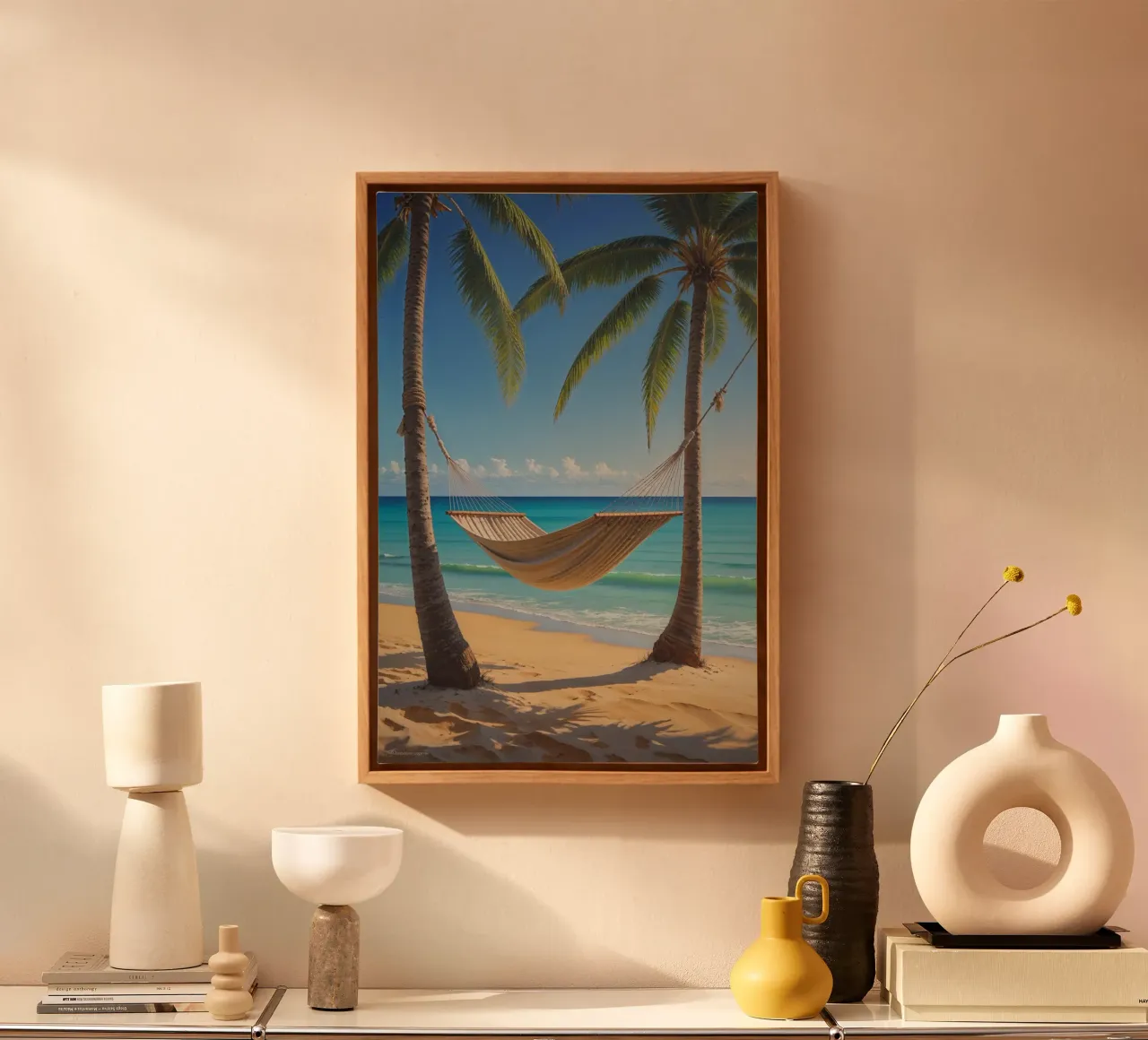 Oceanfront Hammock Retreat tela con Cornice a cassetta da AlbertKlee