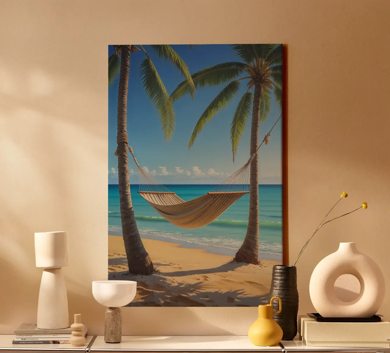 Oceanfront Hammock Retreat tela con Cornice a cassetta da AlbertKlee