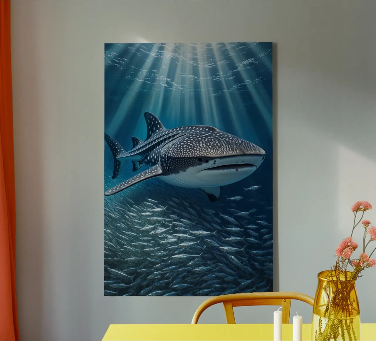Whale Shark Gliding in Oceanic Elegance tela con Cornice a cassetta da AlbertKlee