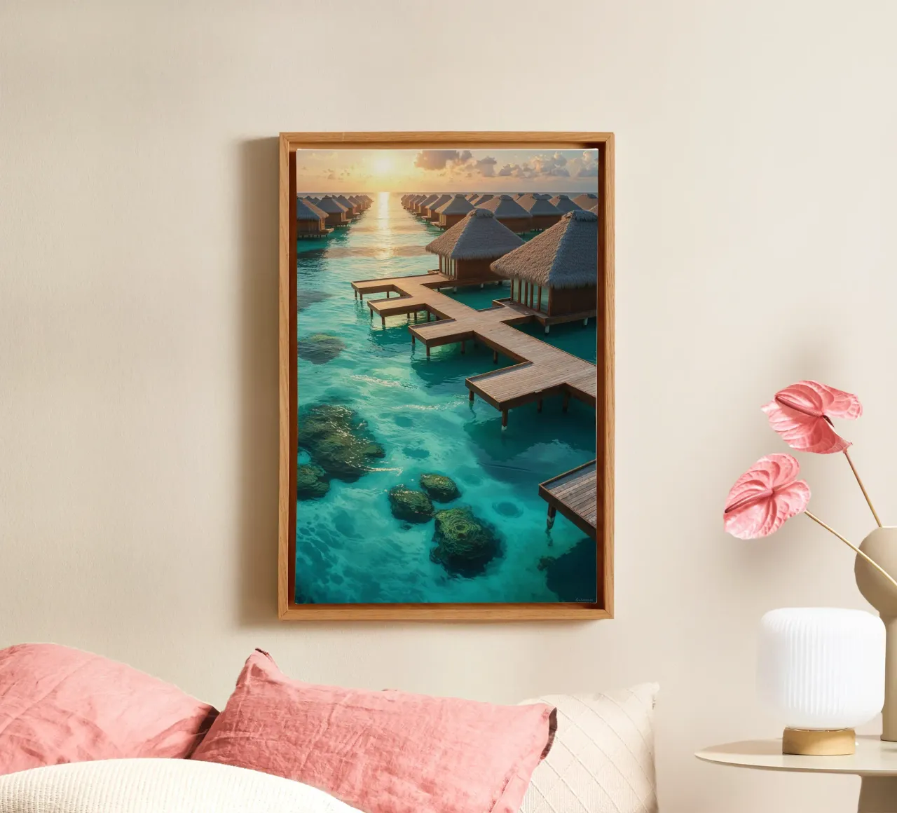 Sunlit Lagoon Haven tela con Cornice a cassetta da AlbertKlee