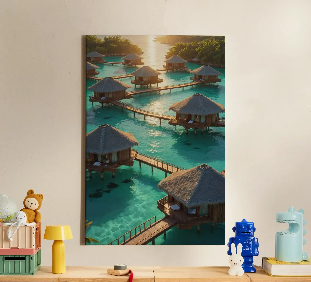 Tropical Elegance in the Lagoon tela con Cornice a cassetta da AlbertKlee