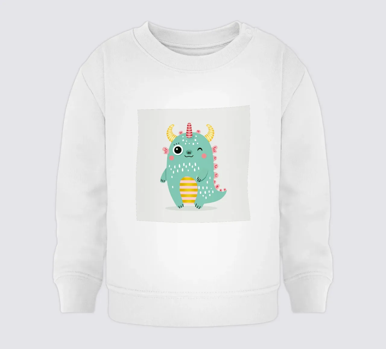 Simpatico mostro con corna colorate felpa neonato da namosh