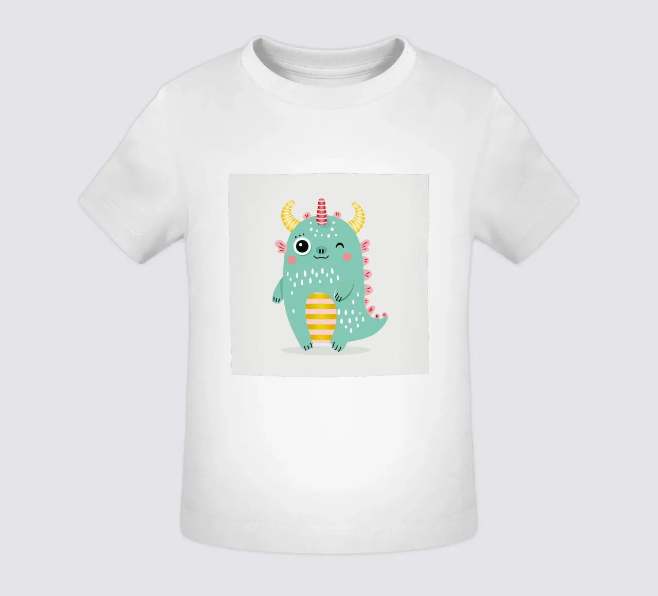 Simpatico mostro con corna colorate maglietta neonato da namosh